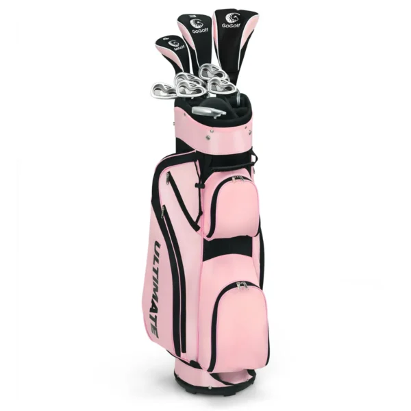 10-Delige Complete Dames Golf Clubset Met 460cc Driver | Fairway Hout | Hybride | Ijzers 6, 7, 8, 9, PW & Putter Golfset Roze