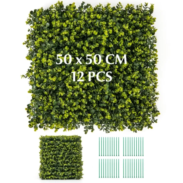 12 Kunstgras Wandpanelen 50 X 50 Cm Gras Panelen Met Gebogen Structuur Oppervlak En 7 Cm Dikte Privacy Haag Voor Binnentuin Balkon