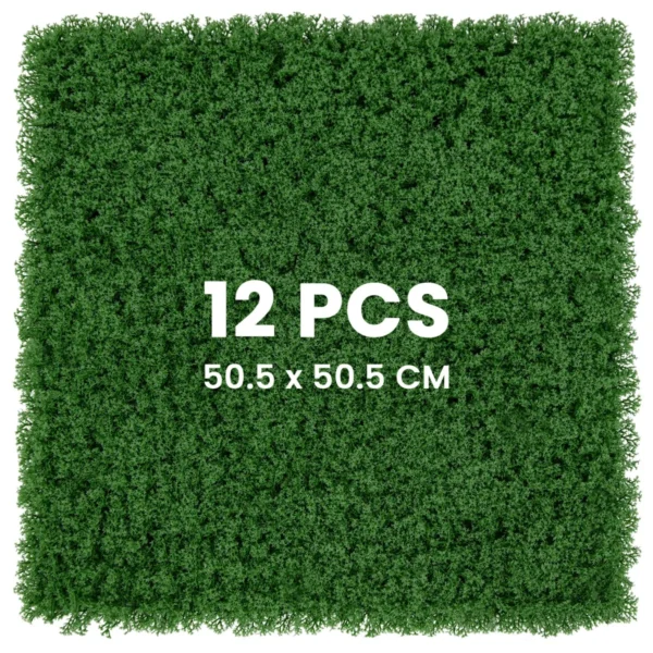12 Kunstgras Wandpanelen 50,5 X 50,5 Cm Synthetische Groene Foam Panelen Achtergrond Binnen En Buiten Privacy Haag Groen