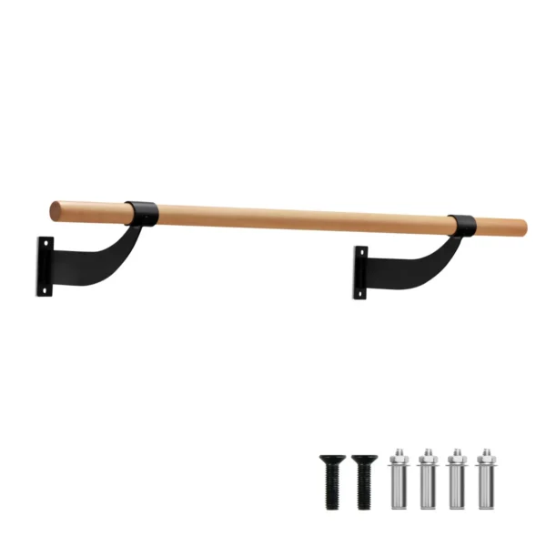 120 Cm Lange Balletstang Wandmontage Dansstang Van Hout 38 Mm Diameter Zwart+Naturel
