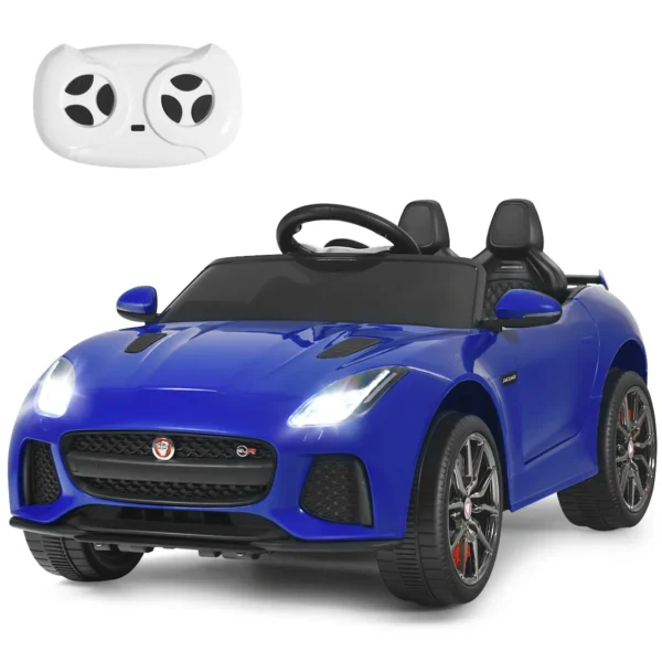 12V Jaguar F-Type SVR Kinderauto Op Batterij Aangedreven Auto Met Afstandsbediening Schokabsorberende Wielen Blauw