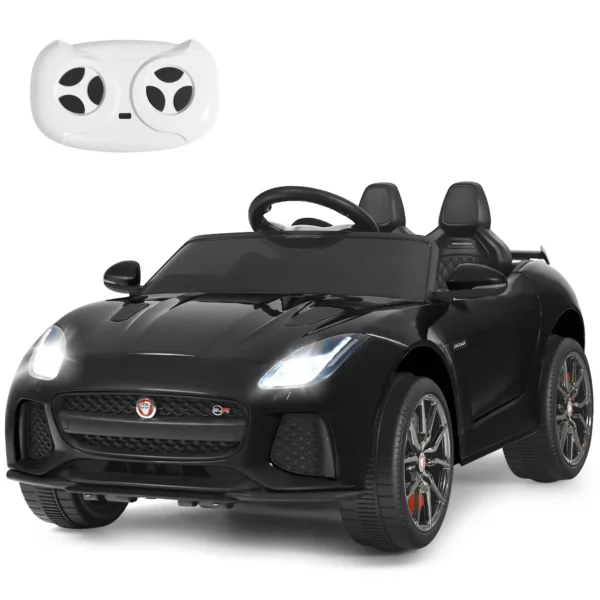 12V Jaguar F-Type SVR Kinderauto Op Batterij Aangedreven Auto Met Afstandsbediening Schokabsorberende Wielen Zwart