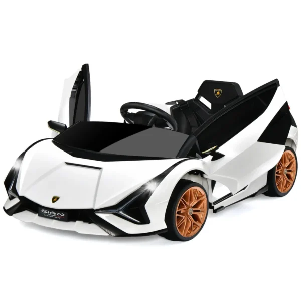 12V Kinderauto Met 2.4G Afstandsbediening Met Muziek En LED Koplampen 108 X 64 X 41 Cm Wit