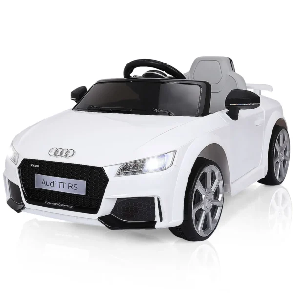 12V Kinderauto Met 2 Motoren En MP3 En Muziek 104 X 63,5 X 45,5 Cm Wit