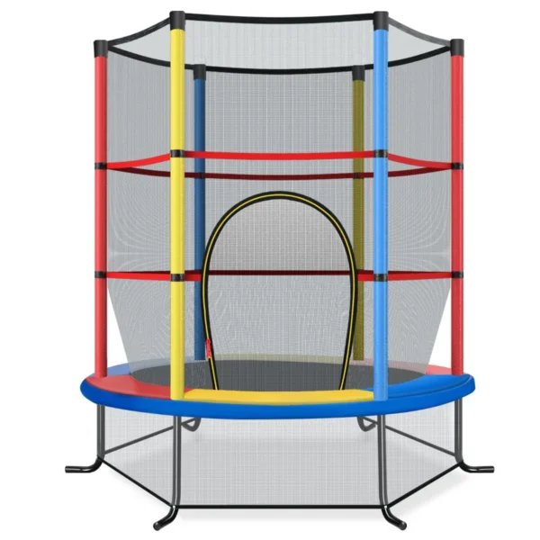 165 Cm Tuintrampoline Met Veiligheidsnet Trampoline Tot 135KG Belasting Voor Kinderen Vanaf 3 Jaar Kleurrijk