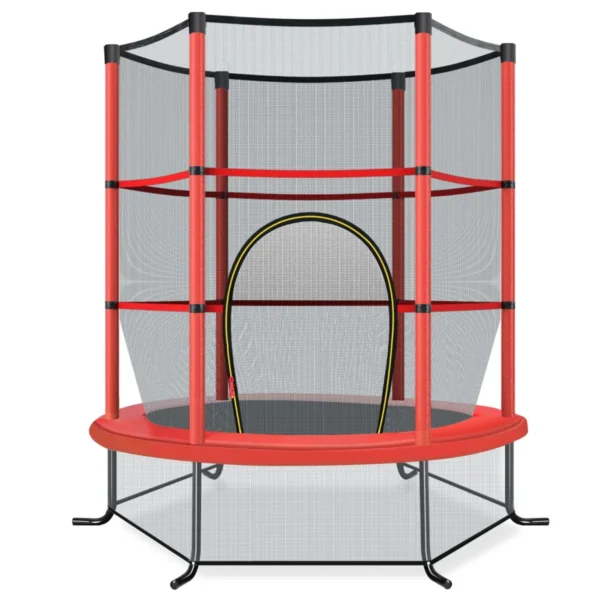 165 Cm Tuintrampoline Met Veiligheidsnet Trampoline Tot 135KG Belasting Voor Kinderen Vanaf 3 Jaar Rood