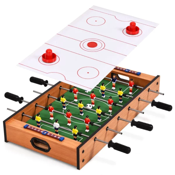 2-in-1 Speeltafel Multifunctionele Speeltafel Van Hout Multi-Speltafel Airhockeytafel En Tafelvoetbaltafel