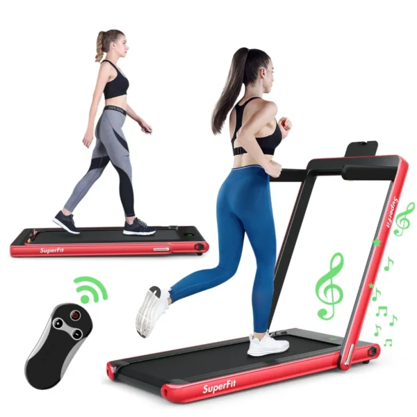 2-In-1 Walking Pad & Loopband App-Gecontroleerd Bluetooth LED-Display 1-12 Km/u Incl. Telefoonhouder En Treadmill Inklapbaar Rood