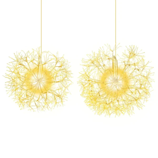 2 Kersthanglampjes In De Vorm Van Een Paardenbloem 54 Cm En 44 Cm Voorverlichte Buitendecoratie 1488 Warmwitte LED's