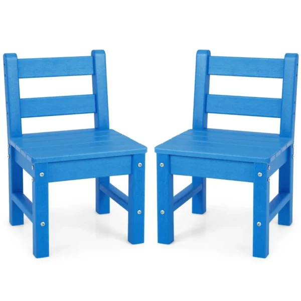 2 Kinderstoelen Voor Binnen En Buiten Weerbestendig Kinderstoelen Met Rugleuning Voor School Kinderdagverblijf En Tuin Blauw