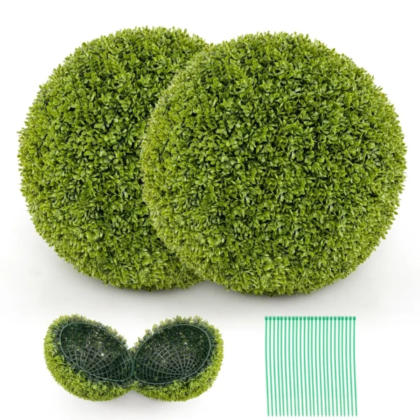2 Stuks Buxusballen Buxusbal UV-Bestendig Kunstplant Decoratieve Plant Decoratieve Bolplanten Voor Huis Tuin Bruiloft S