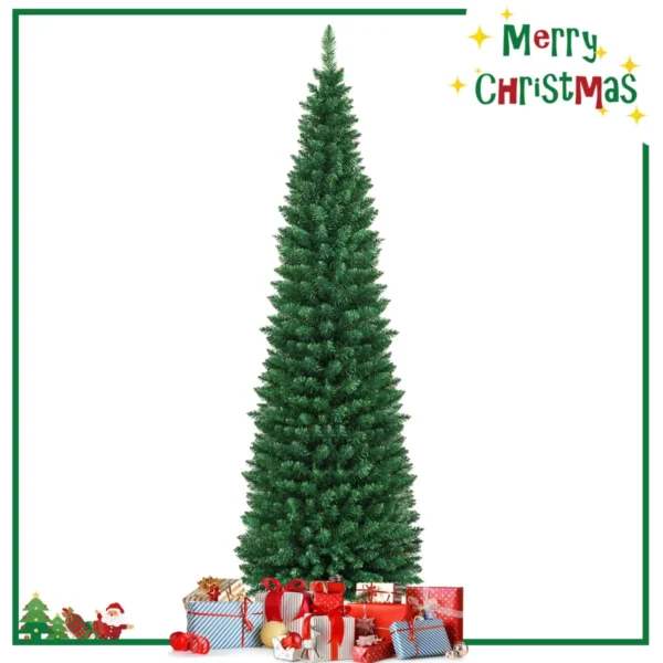 210 Cm Kerstboom Kunstkerstboom In Potloodvorm Onverlichte Kerstboom Ideaal Voor Thuis Op Kantoor Winkels Hotels Groen