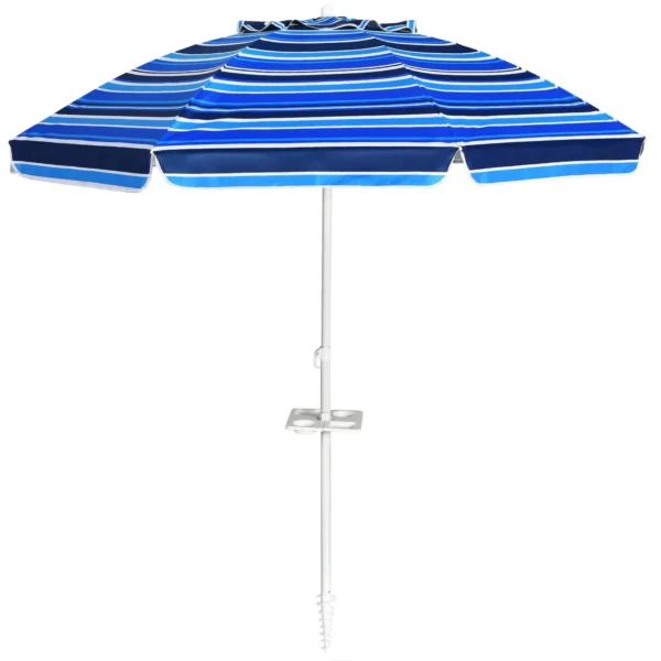 2,2M Strandparaplu UPF50 + Zonbescherming Draagbare Parasol Patioparaplu-Donkerblauw
