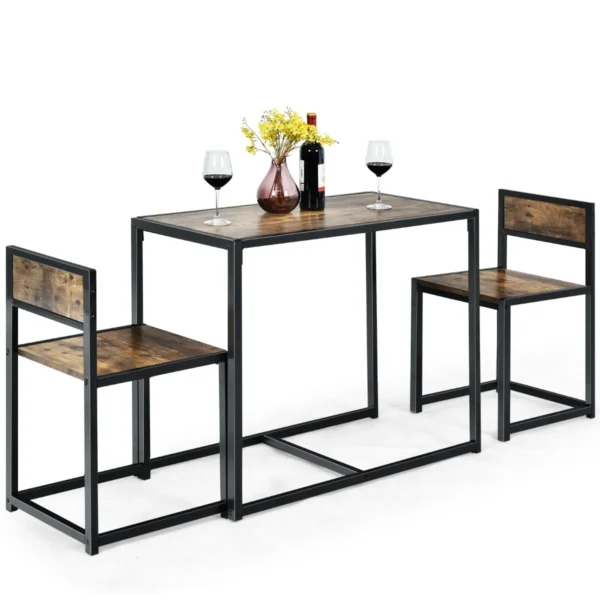 3-Delige Tafelset Eetkamerset Bartafelset Keukentafel Eettafel Tafel + 2 Stoelen Antiek
