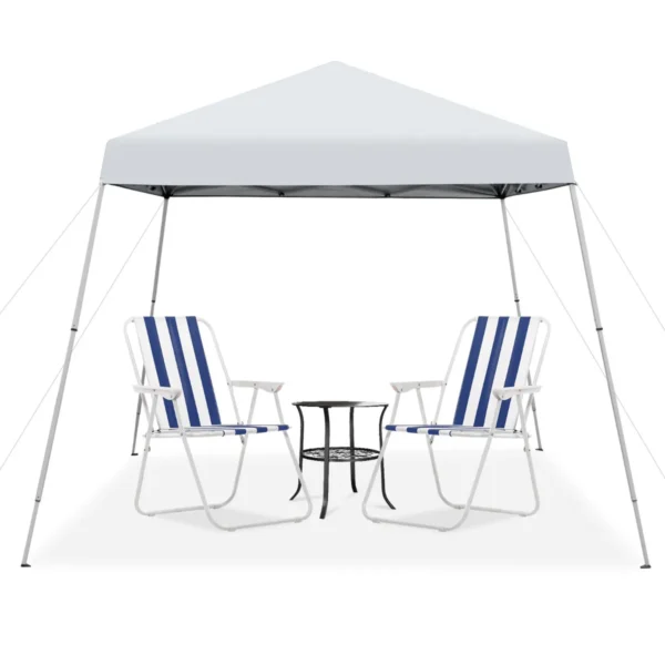 3 X 3 M Vouwpaviljoen Pop-Up Tuinpaviljoen Paviljoen Opvouwbaar UV-Bescherming 50+ Voor Strand Camping Markt Met Draagtas(Wit)
