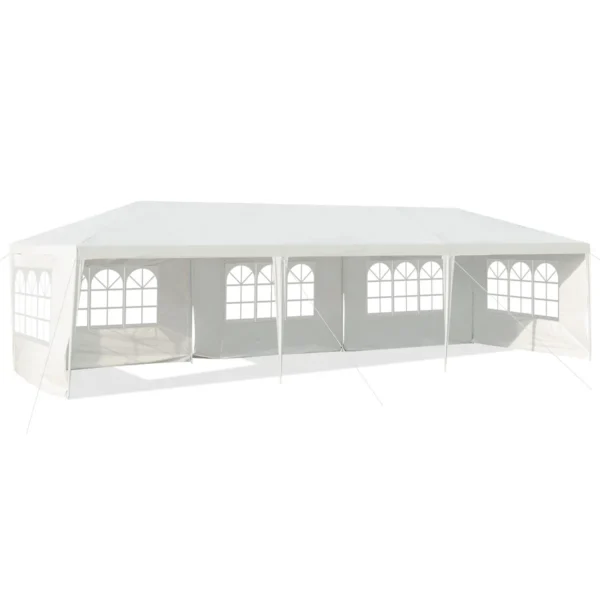 3 X 9 M Gazebo Tent Gazebo Tuintent Met 5 Verwijderbare Zijwanden Wit