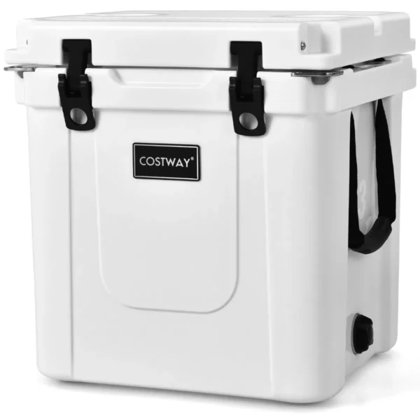 31L Roto Molded Koelbox Zware Ijskist Met Handgrepen & Vis Liniaal Voor Camping Picknick 43.5 X 39 X 47 Cm Wit