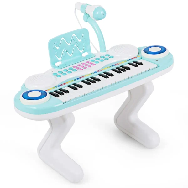 37 Toetsen Digitale Piano Kindertoetsenbord Met Microfoon 48 X 20 X 38 Cm Blauw