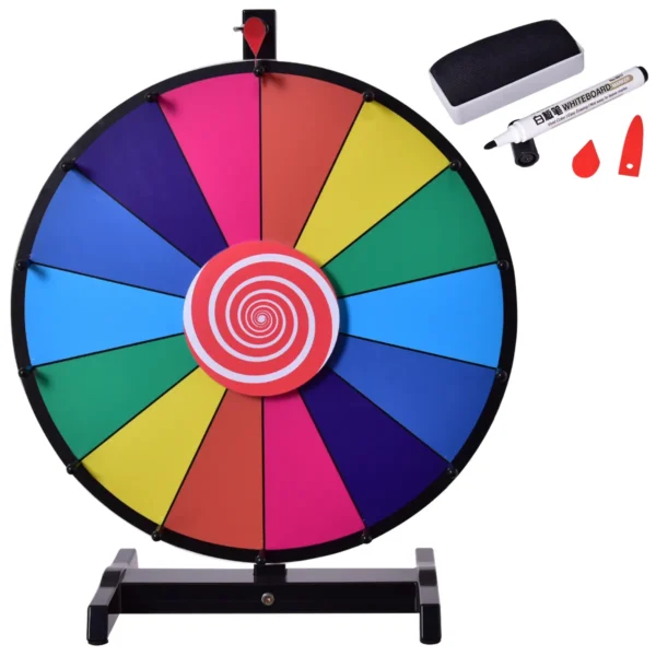 48 Cm Tafelblad Spinnen Prijswiel 14 Sleuven Spinner Met Bewerkbare Droge Gum Metalen Basis En Standaard Voor Carnaval Feest Raffle