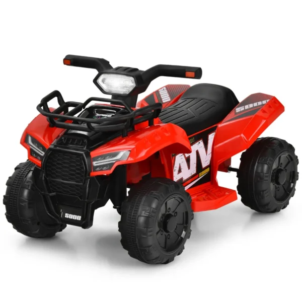 6 V Elektrische Kinderquad Mini Elektrische Quad Met Muziek Claxon En LED-Koplamp Kinderquad 2 Km/h Voor Peuters Vanaf 18 Maanden-Rood