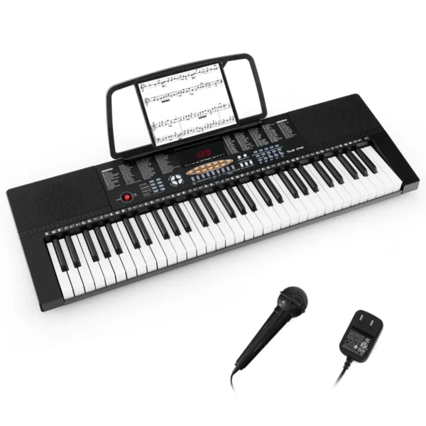 61-Toetsen Elektronisch Keyboard Draagbare Digitale Piano 300 Ritmes 300 Klankkleuren 50 Demo's 3 Lesmodi LED-Display Dubbel Keyboard
