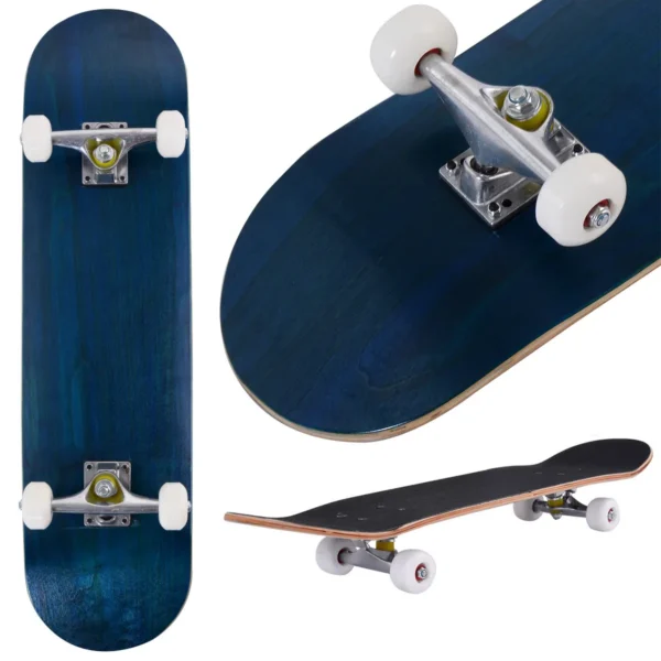 80 X 20 Cm Skateboard Voor Beginners Complete Cruiser Met ABEC-7 Kogellagers 7-Laags Longboard Esdoornhout Marineblauw