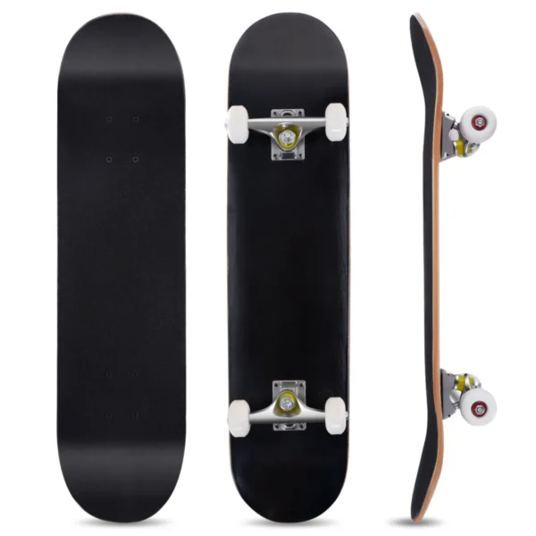 80 X 20 Cm Skateboard Voor Beginners Complete Cruiser Met ABEC-7 Kogellagers 7-Laags Longboard Esdoornhout Zwart