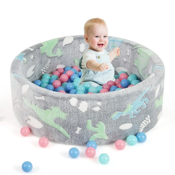 86 X 30 Cm Rond Glow-in-the-Dark Ballenbad Voor Baby's 200 Gekleurde Oceaanballen Ballenbad Van Zacht Schuim-Grijs
