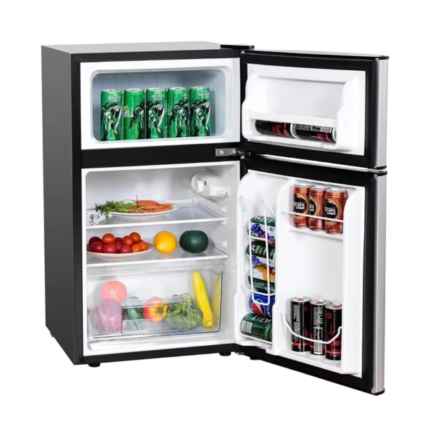90L Koelkast Met 27L Vriezer Koelkast Vriezer 48,5 X 49,5 X 86 Cm Zilver