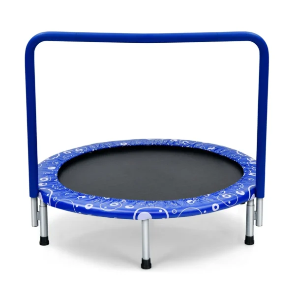 92cm Mini Trampoline Opvouwbare Trampoline Voor Peuters Draagbare Fitness Trampoline Blauw + Zwart