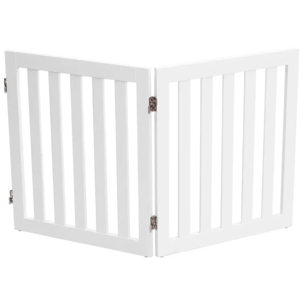 Afsluitrooster Voor Honden 60 Cm Hoog Beschermroos Traphek Hondenhek Opvouwbaar 2 Panelen Wit