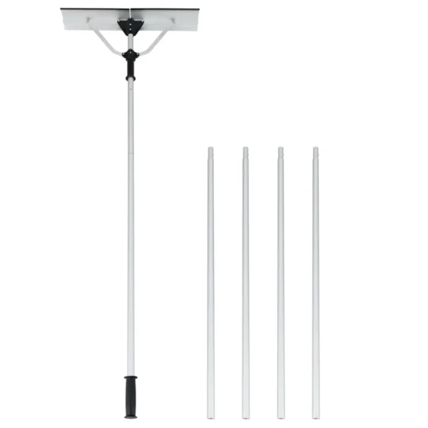 Aluminium Sneeuwhark Maximale Lengte 634 Cm 5 Verwijderbare Stangen Verstelbaar Dakreinigingsgereedschap Daksneeuwverwijderingsgereedschap