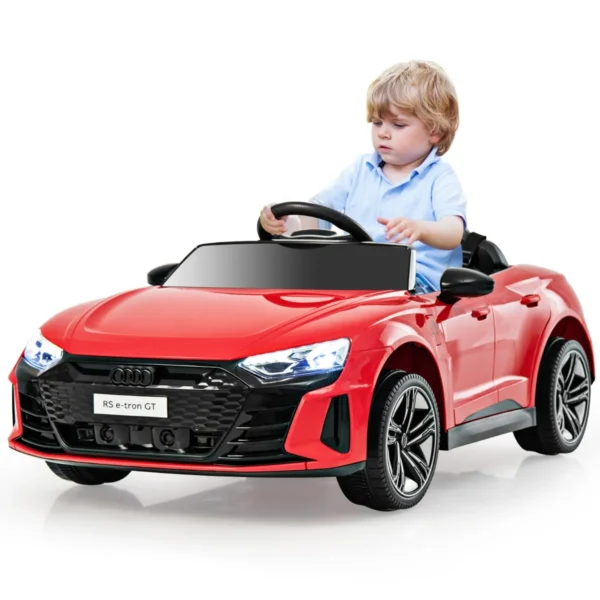 Audi RS Elektrische Kinderauto Met 2,4 G Afstandsbediening 12 V Kinderauto Met Muziek 3-5 Km/u Ideaal Voor Kinderen Vanaf 3 Jaar (Rood）