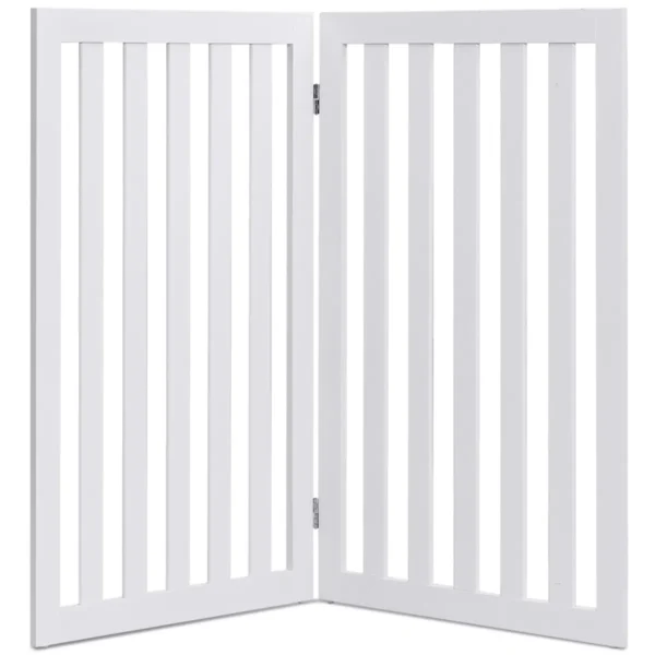 Barrier Honden 89 Cm Hoog 2 Panelen Veiligheidshek Houten Kinderhek Opvouwbaar (Wit Uitbreiding)