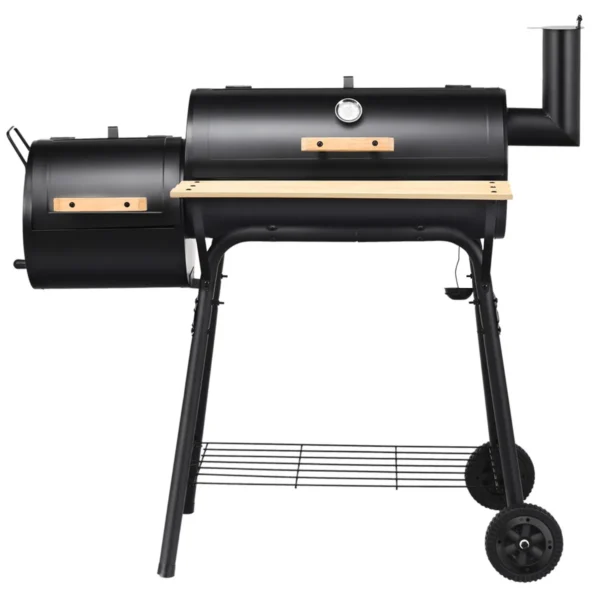 BBQ Houtskoolgrill Met Deksel Grillwagen Met Wielen Houtskool Barbecue Buitengrill Voor Camping En Tuin 115 X 65 X 108 Cm