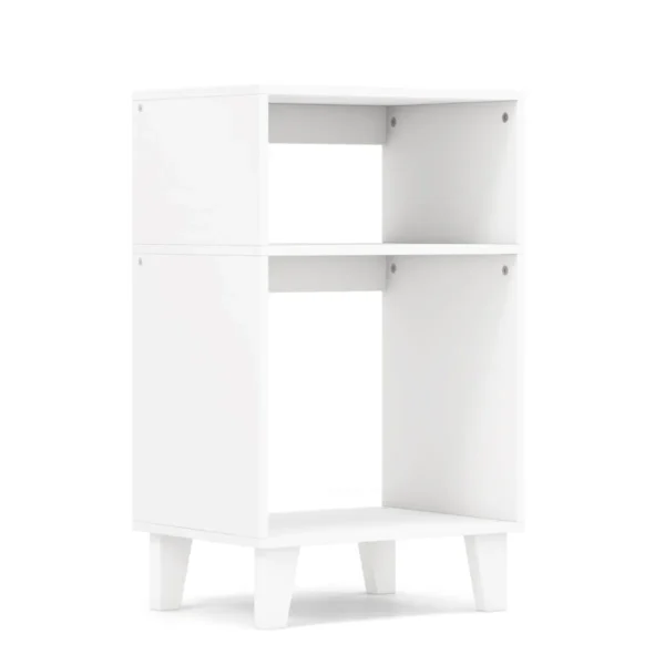 Bijzettafel Met 3 Niveaus Moderne Nachtkastje Met Planken Salontafel Voor Slaapkamer Woonkamer En Kantoor Wit