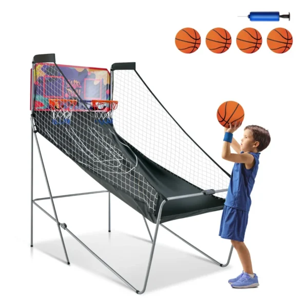 Binnen Elektronische Basketbal Spel Schieten Machine Elektronische Automatische Score Incl. 4 Ballen Paars + Zwart