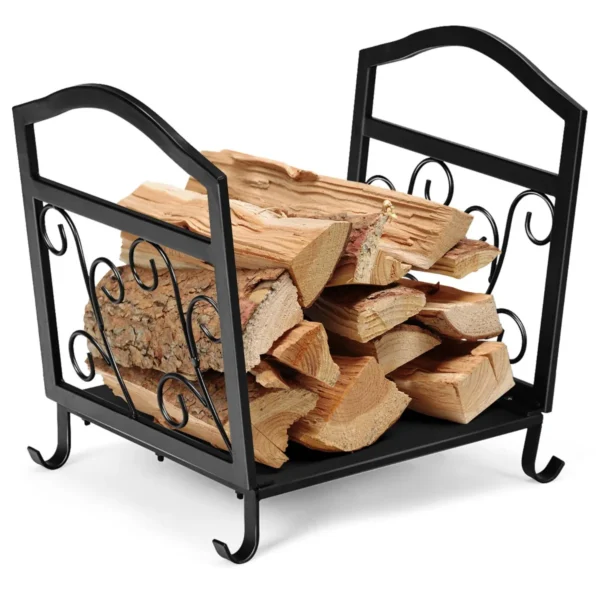 Brandhoutrek Van Metaal Brandhoutrek Met Stevige Sokkel En Handgrepen Haardhoutstandaard 43 X 32,5 X 40 Cm