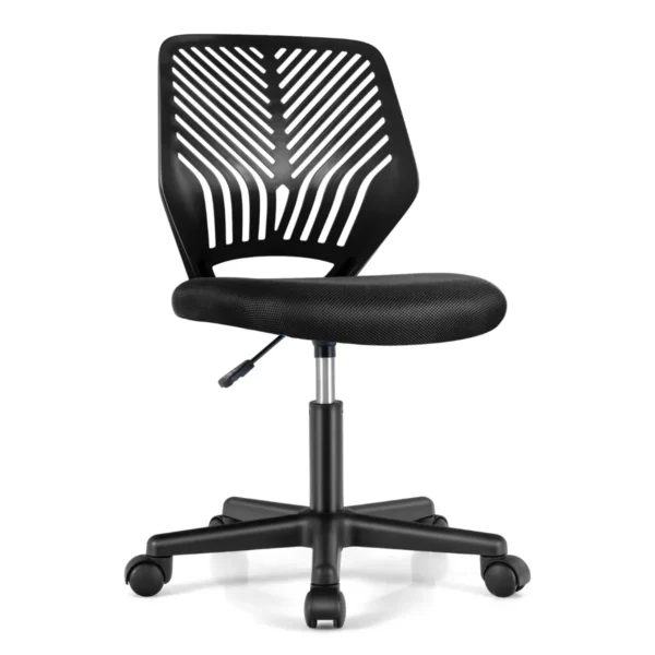 Bureaustoel Voor Kinderen Armloze Kinderbureaustoel Draaistoel In Hoogte Verstelbaar Draaistoel ZonderArmleuning 54 X 54 X 77-89 Cm-Zwart