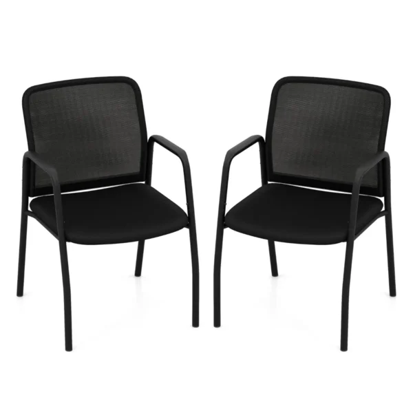 Conferentiestoelen Set Van 2 Bezoekersstoelen Met Armleuningen Rugleuning Van Netstof En Gevoerde Zitting Bureaustoelen Tot 150 Kg Belastbaar
