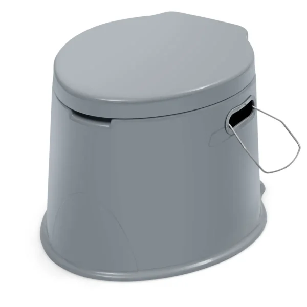 Draagbaar Reis Toiletpotje Lichtgewicht Buiten Toilet Met Uitneembare Binnenemmer Uitneembare Houder Voor Toiletpapier Grijs