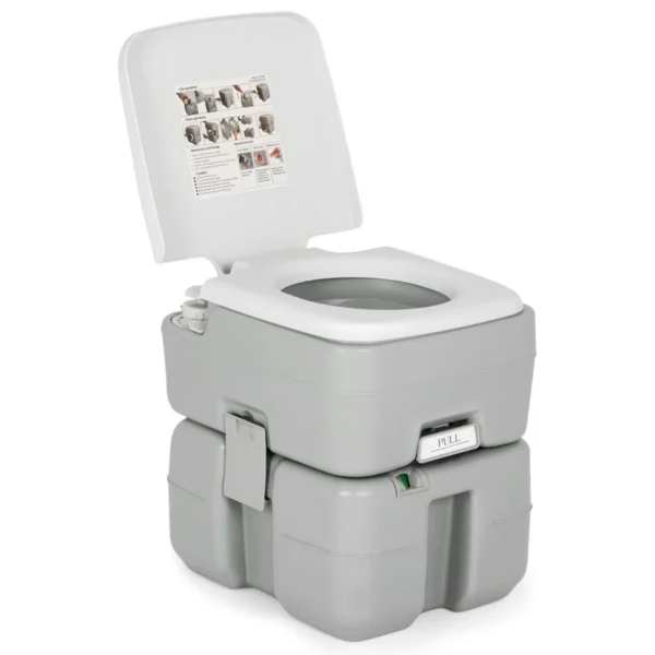 Draagbaar Toilet Buiten Camping Toilet 34,5 Cm X 41,5 Cm X 42 Cm Grijs