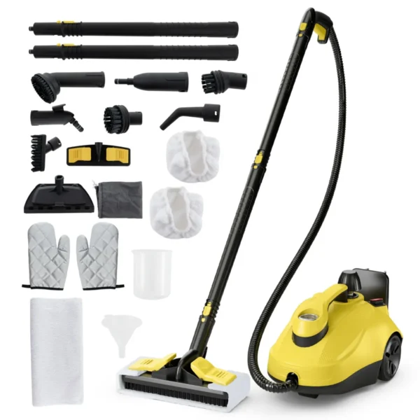 Draagbare Stoomreiniger 2000 W Rollende Stoomreinigingsmachine Hoge Druk Van 5 Bar Met Accessoires En 1,8 L Tank Voor Vloer En Raam