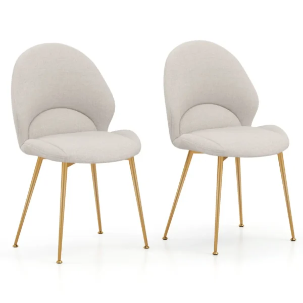 Eetkamerstoelen Set Van 2 Accentstoelen Met Gebogen Rugleuning Gestoffeerde Stoel Woonkamerstoel Tot 150 Kg Belastbaar Keukenstoel