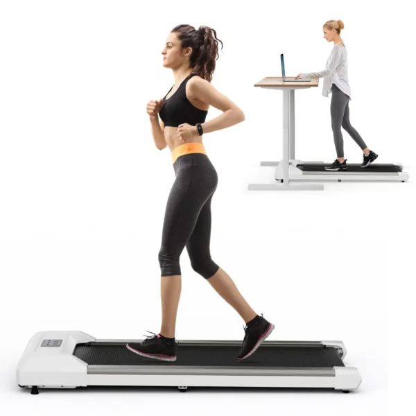 Elektrische Loopband 1 Tot 6 KM/H Met Wielen 120 Kg Draagvermogen Kantelbare Loopband Met Afstandsbediening Onder Het Bureau Of Bed-Grijs