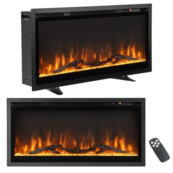 Elektrische Open Haard 36 Inch 750 W/1500 W Met Touchscreen En Afstandsbediening Wandhaard Elektrische Vlammen In 9 Kleuren