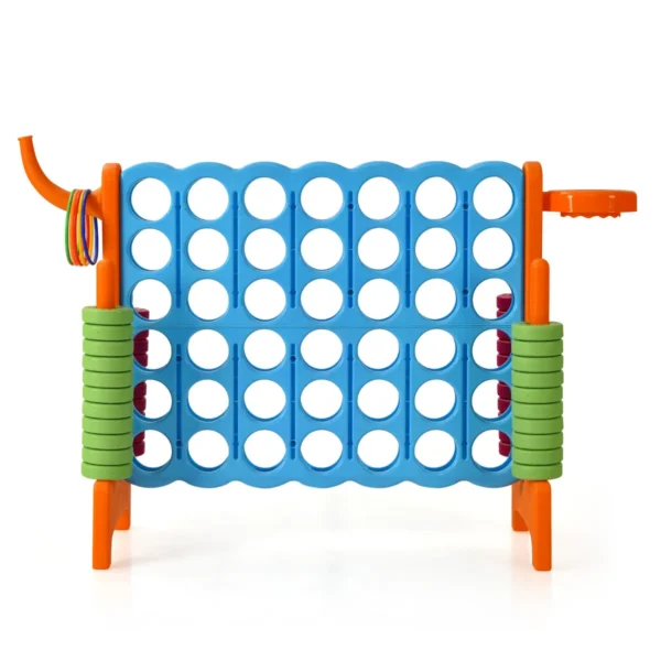 Enorme 4 Winnende Speelset Met Basketbalkorf En Werpspel Jumbo 4-Tot-Score Reuze Spelset (Blauw + Oranje)