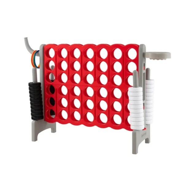 Enorme 4 Winnende Speelset Met Basketbalkorf En Werpspel Jumbo 4-Tot-Score Reuze Spelset (Rood + Grijs)