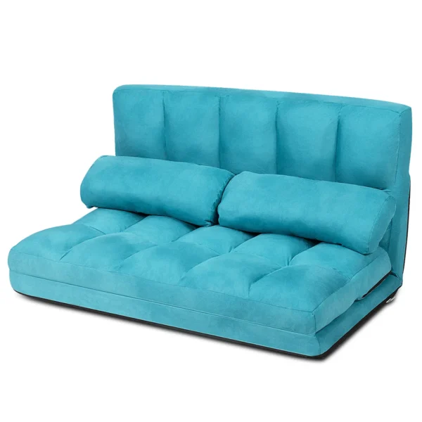 Floor Sofa Verstelbare Slaapbank Slaapbank Luie Slaapbank Met 2 Kussens Blauw