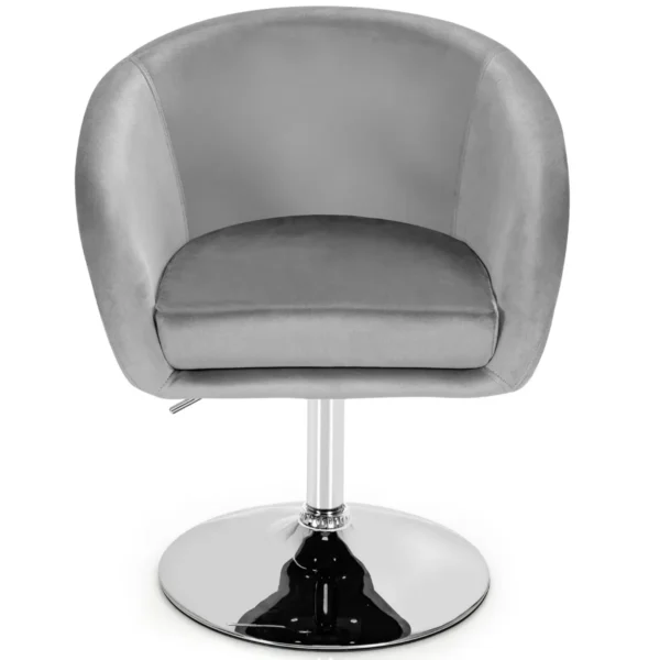 Fluwelen Draaibare Stoel Slaapkamer Stoel Met In Hoogte Verstelbare Ronde Rugleuning Moderne Bureaustoel Make-Up Stoel Grijs